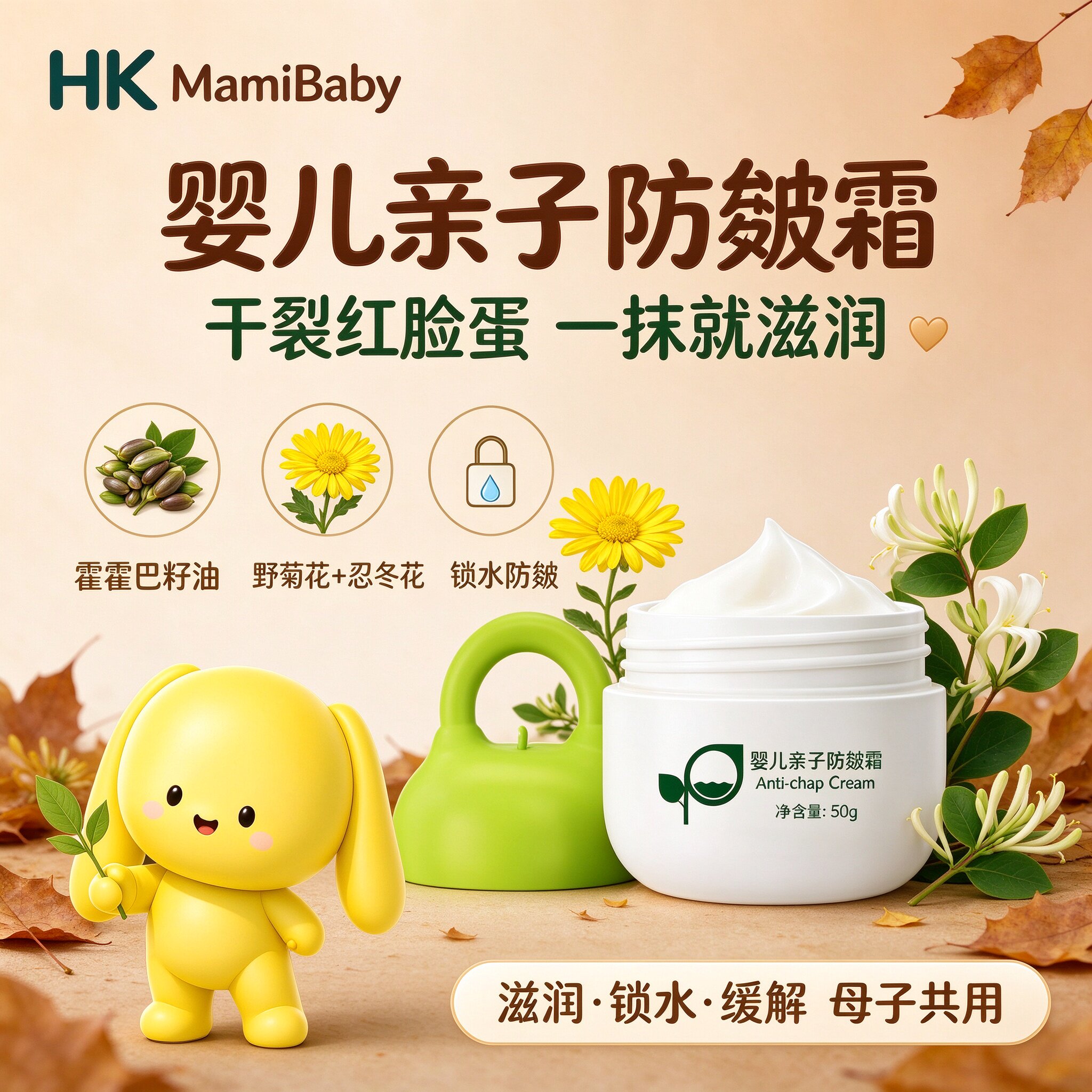 hkmamibaby婴儿50g冬季防皴面霜