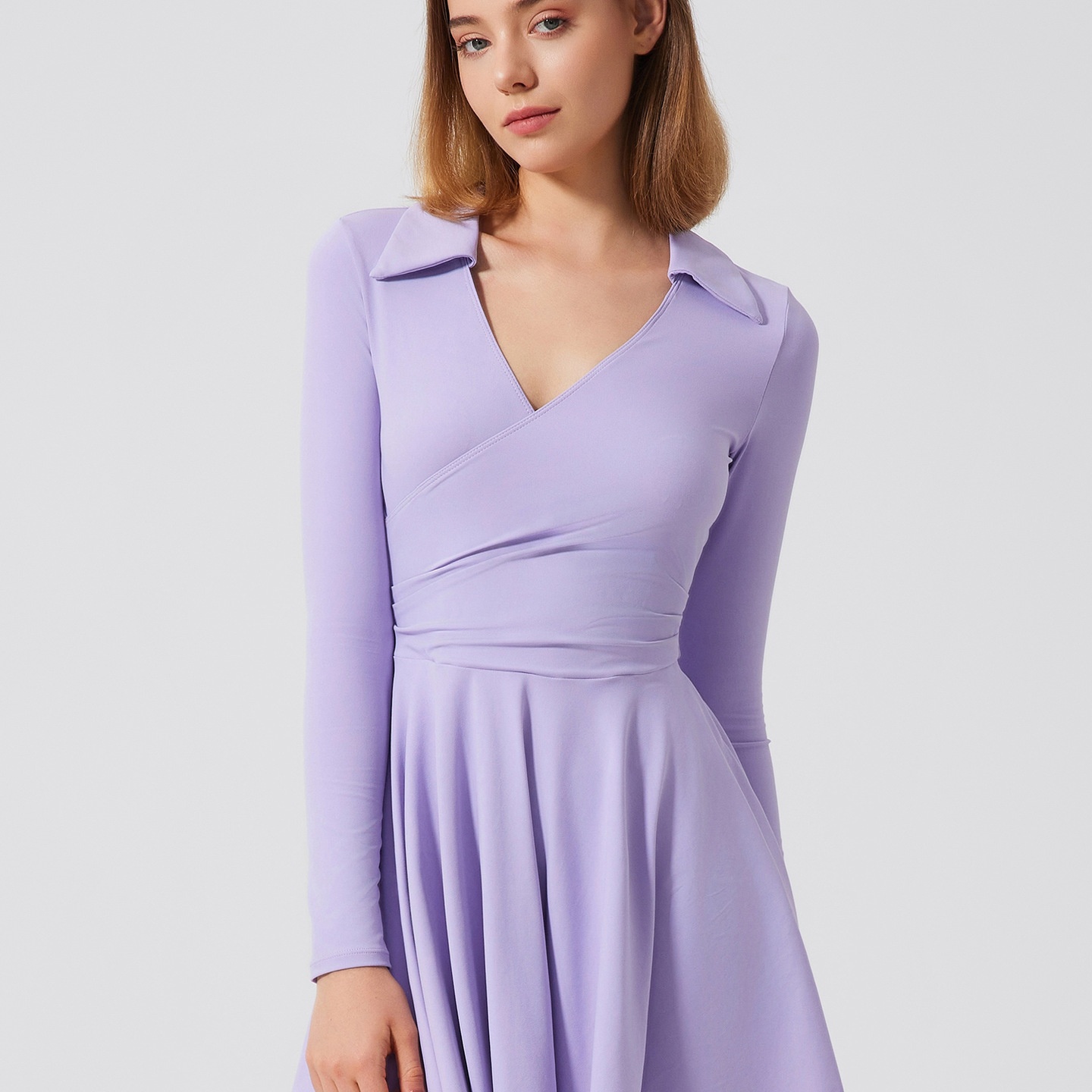 防走光两件网球服跑步运动上衣休闲透气健身服长袖裸感瑜伽服套装