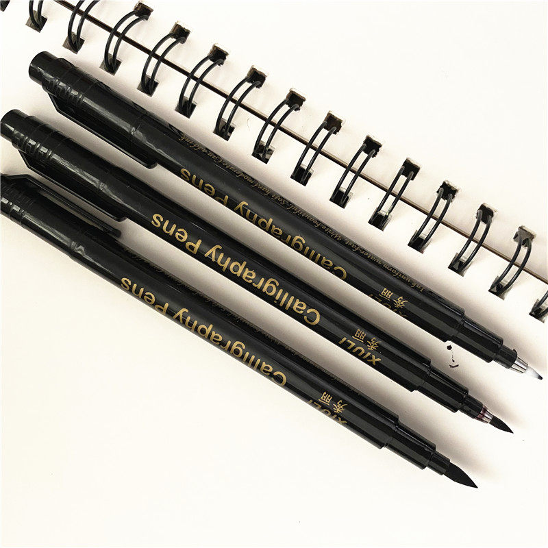 软头柔绘笔黑色红色批发便宜小楷中楷大楷可加墨秀丽笔ins风