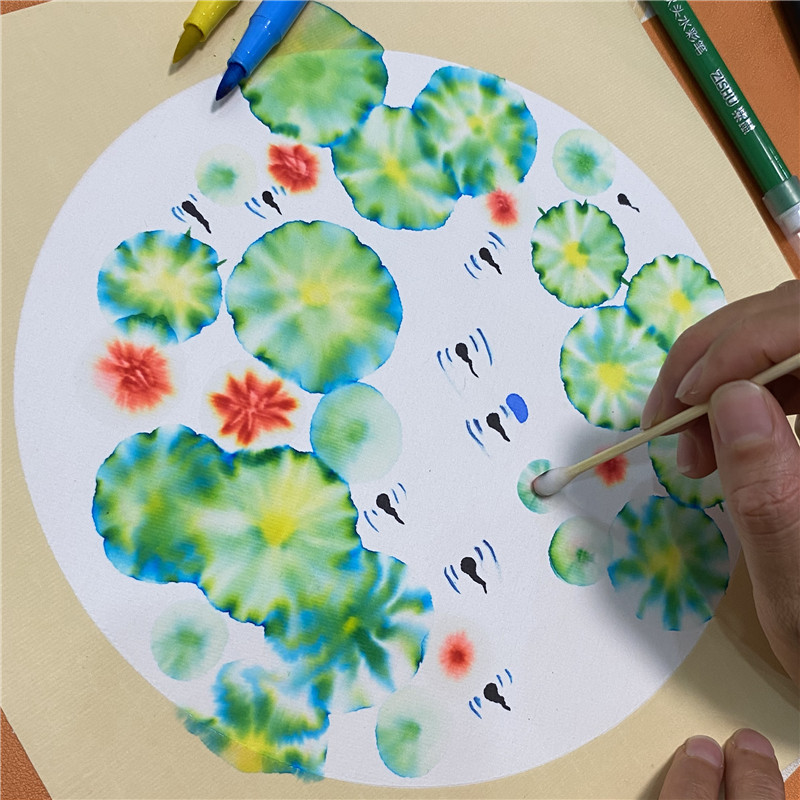 幼儿园创意晕染画材料包晕染画纸画笔小学生儿童绘画美术水彩笔