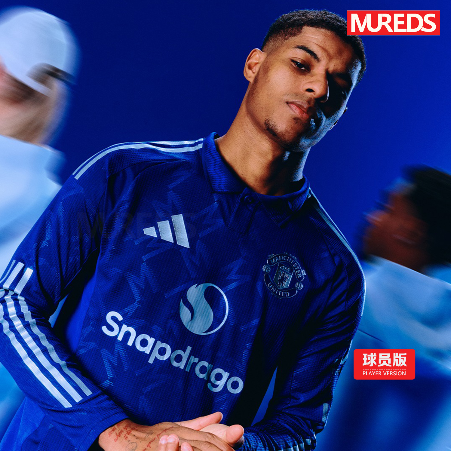 曼联官方正品阿迪达斯24-25赛季客场男子球员版长袖球衣IT1982