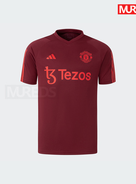曼联官方正品阿迪达斯23/24欧冠速干足球短袖训练服球衣IA7245