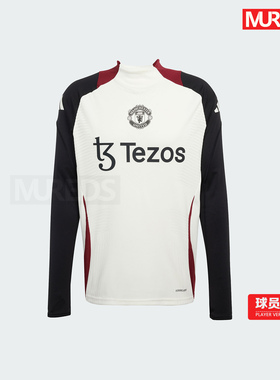 曼联官方正品阿迪达斯24/25球员版秋冬套头长袖足球训练服JE3745