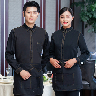 服务员工作服秋冬装长袖餐饮咖啡厅酒店火锅店餐厅工作服长袖