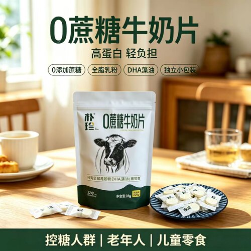 0蔗糖高蛋白高钙牛奶片益生元