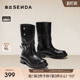 森达时装 皮带扣潮流休闲中靴XVL01DG5 靴女冬新商场同款