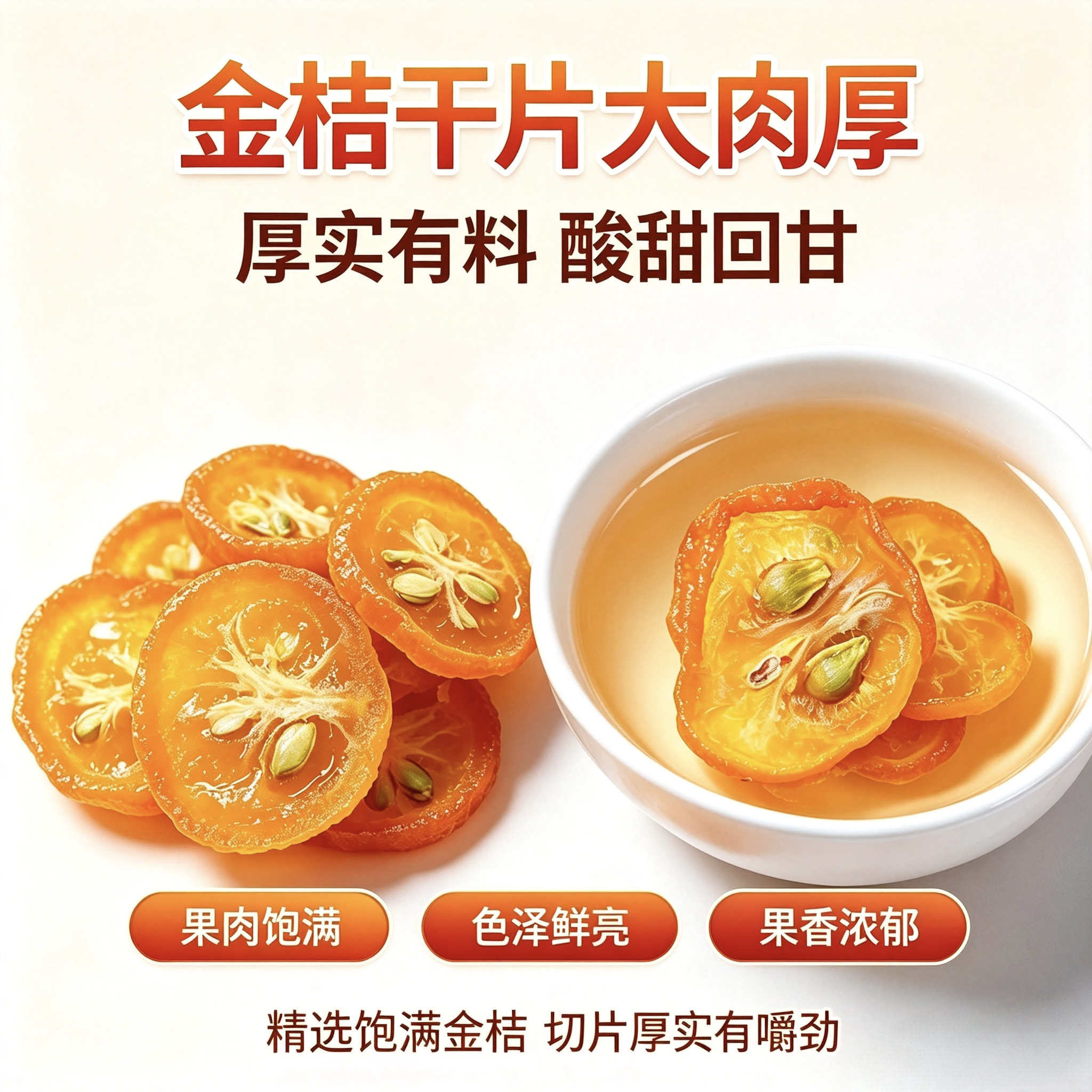 金桔干大片泡水特级金橘干片新鲜