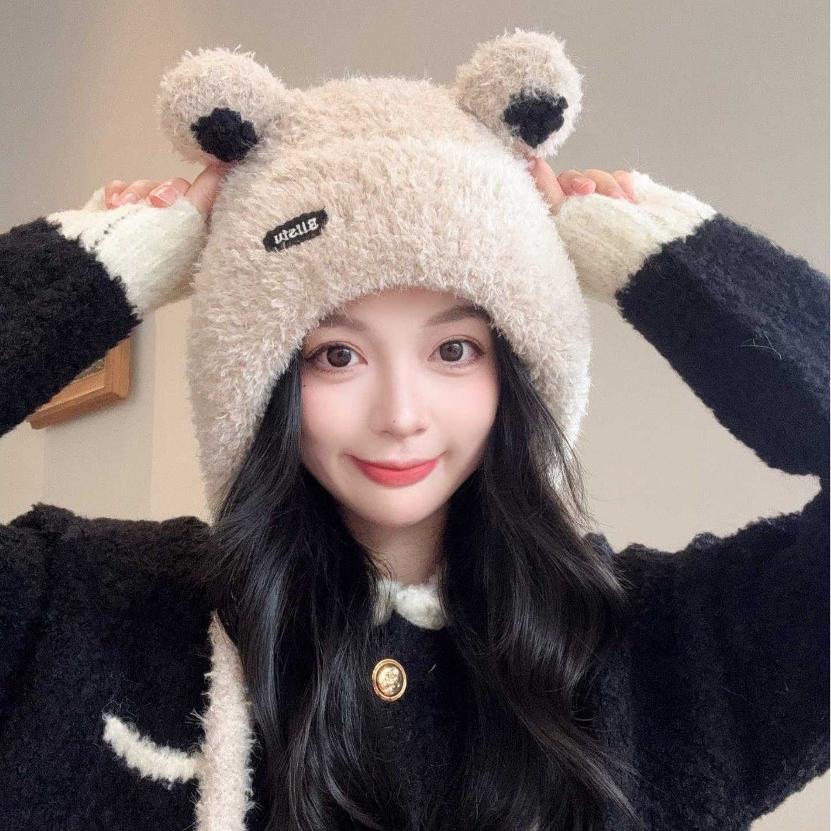冬季可爱小熊毛绒帽子女防风护耳针织毛线帽保暖防寒显脸小雷锋帽,服饰配件/皮带/帽子/围巾,帽子,淘宝优惠券,粉丝福利购,淘宝优惠卷