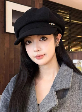显脸小日系大头围八角帽子女款夏