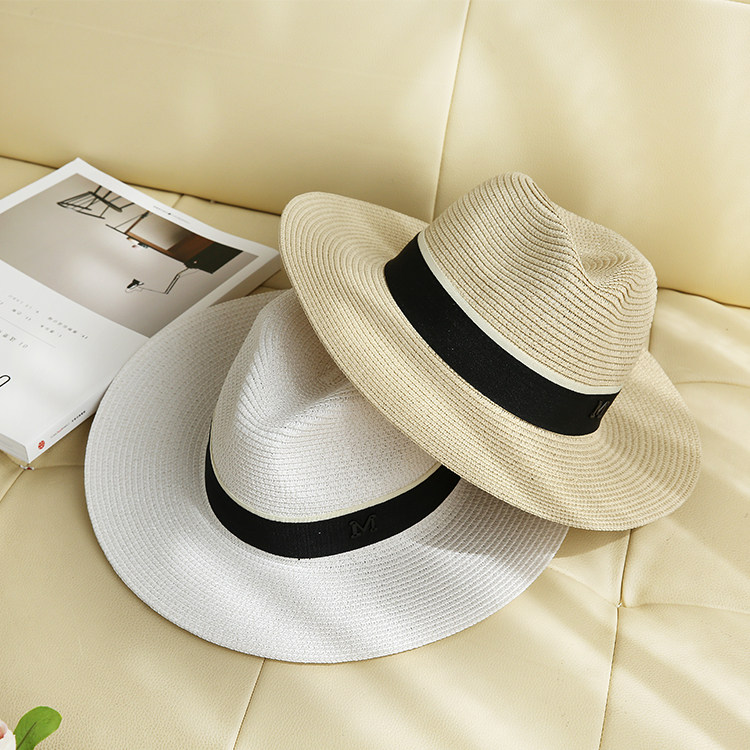 夏秋时尚百搭M标英伦爵士宽檐草帽子女遮阳巴拿马沙滩度假礼帽男,服饰配件/皮带/帽子/围巾,帽子,淘宝优惠券,粉丝福利购,淘宝优惠卷
