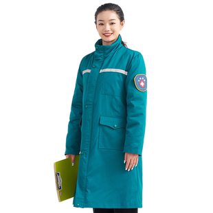 120急救羽绒服棉衣护士棉袄防寒加厚急诊服公共卫生值班棉服大衣