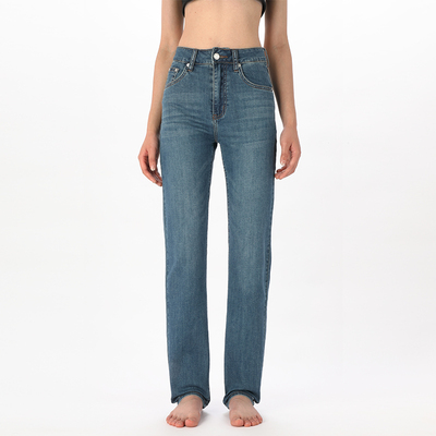 宽松bf风直筒牛仔裤拖地裤