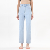 VGOZE薄款 直筒牛仔裤 浅蓝色裤 GPOD 毛边修身 窄版 女2025新款 紧身1