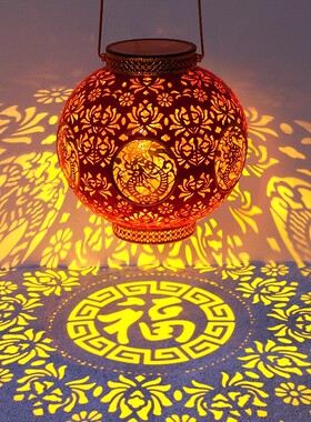 2026新年太阳能红灯笼户外元宵庭院门口挂饰乔迁春节阳台装饰吊灯