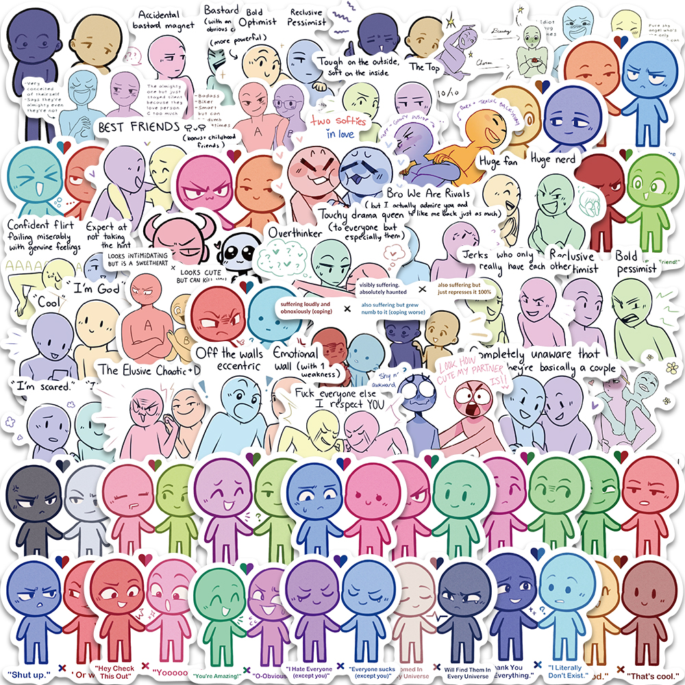 50张ship dynamics贴纸创意小众卡通可爱手机壳笔记本装饰防水贴