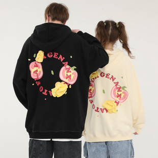 GENANX闪电潮牌新款重磅情侣卫衣连帽宽松纯棉上衣无性别卫衣男女