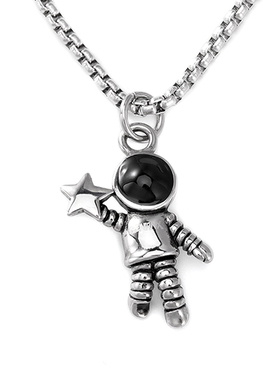 太空人浪漫宇航员摘星钛钢挂坠
