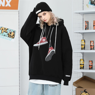 GENANX闪电潮牌22FW冬季 加绒全棉卫衣宽松连帽情侣卫衣重磅卫衣潮