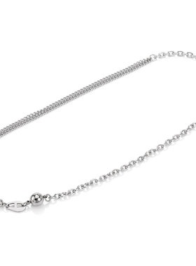 链磁吸扣彩色珠花式链项链