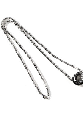 GENANX环环相扣英文挂链项链银白色情人节礼物嘻哈饰品礼盒装男女