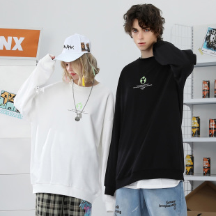 GENANX闪电潮牌长袖 上衣22FW宽松国潮简约无性别穿搭圆领卫衣纯色