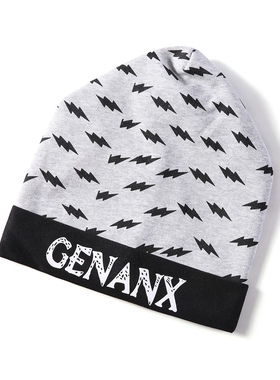 GENANX闪电潮牌灰色冷帽情侣秋冬新款欧美潮流时尚毛线帽针织帽