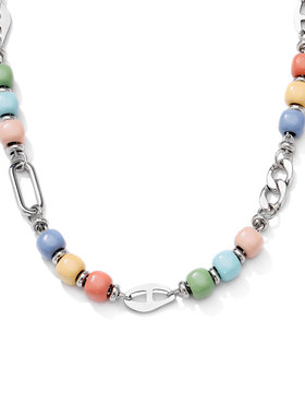 合金珠花式链可调节钛钢项链