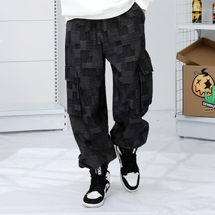 GENANX闪电潮牌新款牛仔裤秋冬季男款阔腿宽松直筒垂感痞帅风裤子