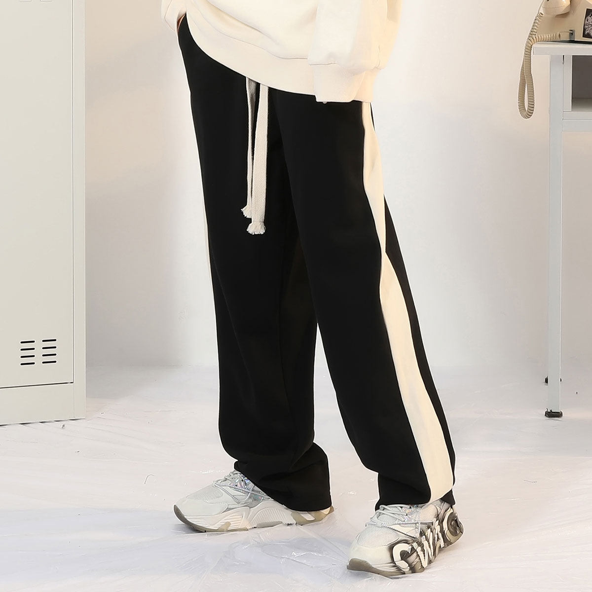 GENANX闪电潮牌运动裤男款春秋新款男士休闲长裤直筒垂感宽松裤子