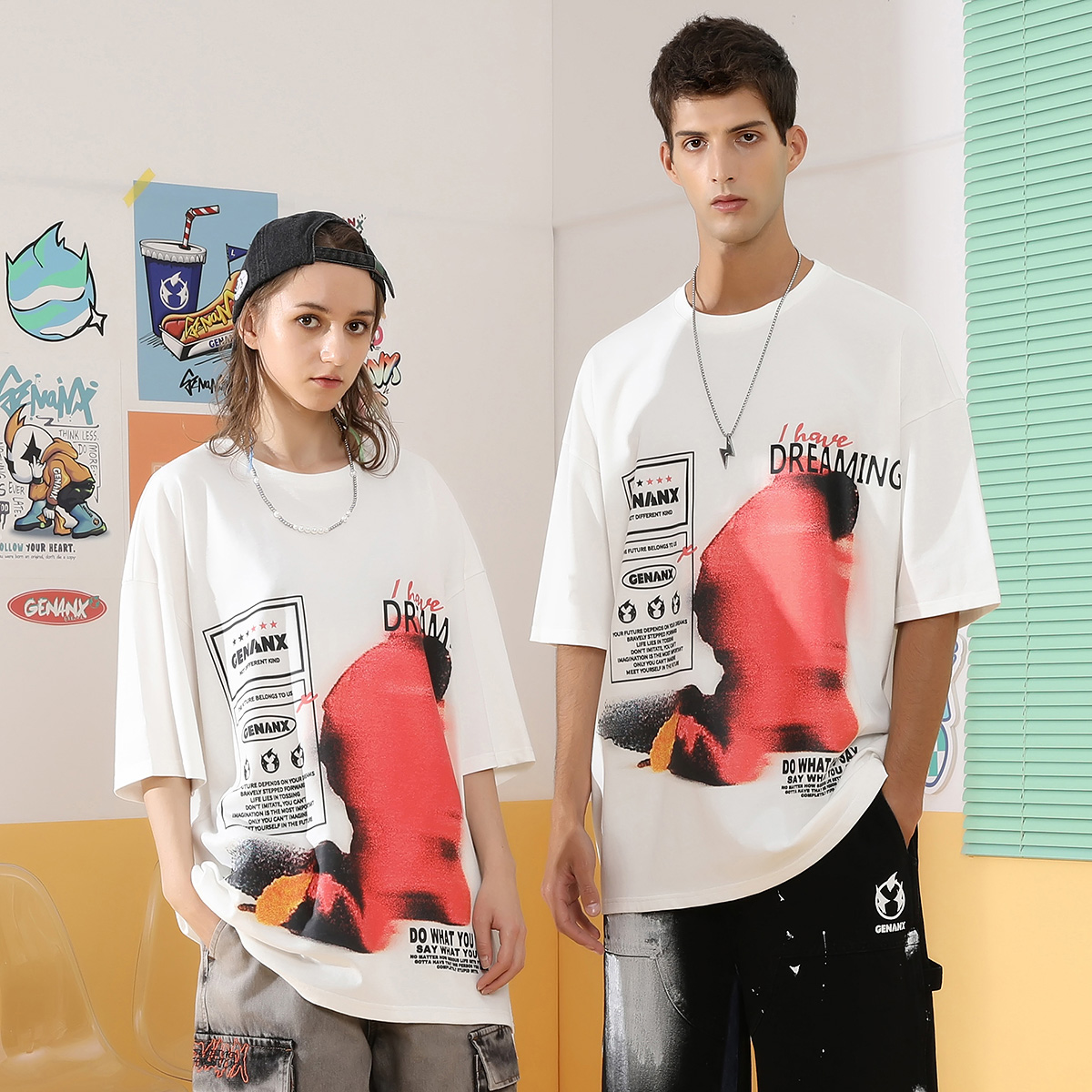 3夏季新款个性印花休闲T恤