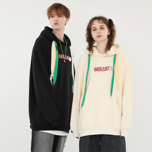 GENANX闪电潮牌新款连帽重磅卫衣宽松纯棉简约情侣无性别卫衣男女