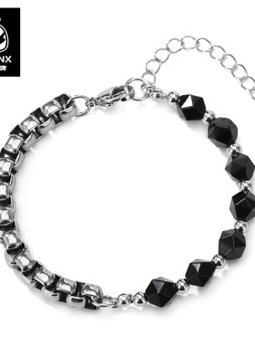 拼接可调节手链黑玛瑙男女同款