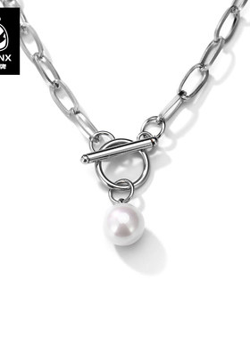 情侣吊坠钛钢ins嘻哈风粗链条