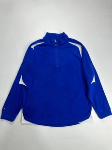 半拉链抓绒立领拼色卫衣外套大码 春秋款 夹克 休闲街头嘻哈男士 美式