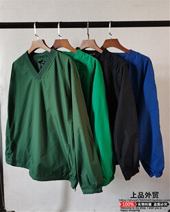 欧美单男士街头嘻哈滑板V领套头棒球服宽松大码休闲oversize夹克