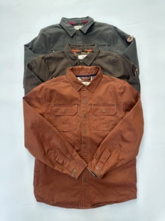 外贸男士多口袋工装长袖衬衫阿美咔叽做旧复古油蜡大码夹克外套