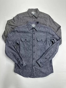 school美式 外贸春秋翻领复古大码 男old 衬衫 休闲休闲衬衣 纯棉长袖