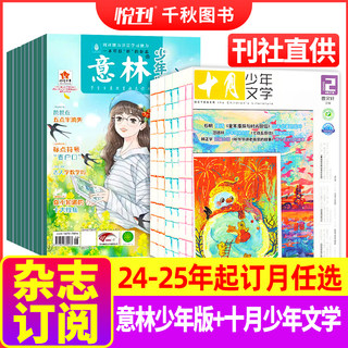 【全年订阅】十月少年文学+意林少年版杂志组合 2024年-2025年1-12月起订月任选共36期  少儿兴趣阅读期刊书籍