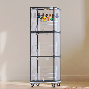 手办合金框可叠加展示柜盲盒亚克力展示盒防尘收纳盒展览盒防尘盒