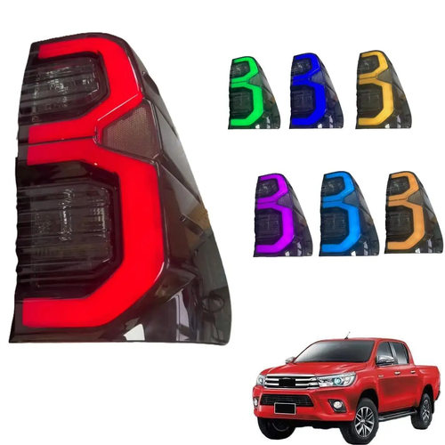 适用于15-25年HILUX Revo改装GR标LED尾灯可变色尾灯刹车灯总成