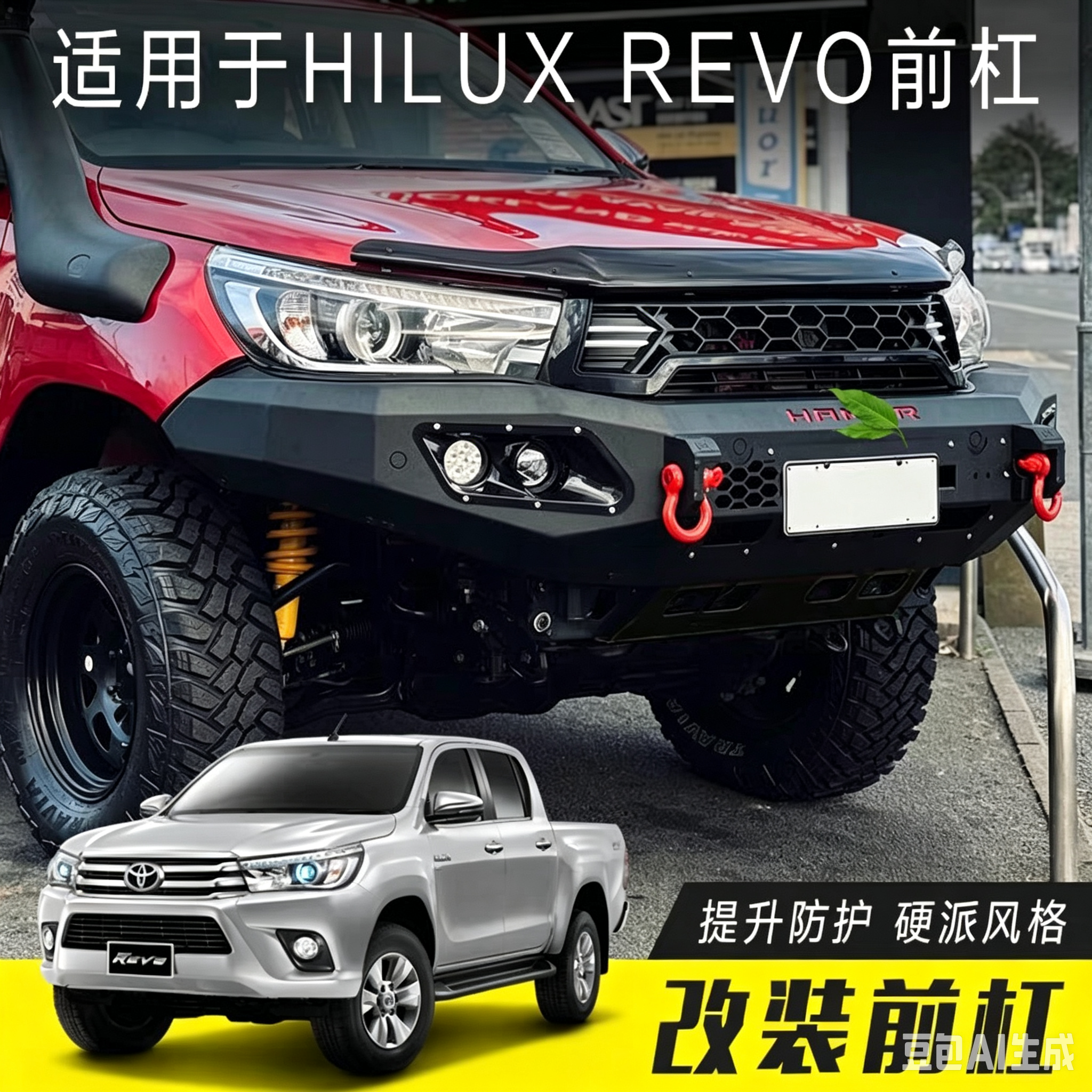 适用于15-20年海拉克斯HILUX REVO改装前杠 越野竞技前杠 保险杠