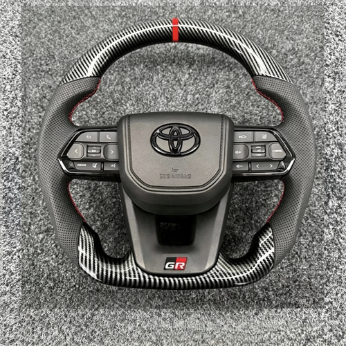 适用于12-25年海拉克斯HILUX REVO VIGO改装碳纤维方向盘GR标总成
