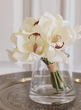 ladylike仿真兰花 小蕙兰桌花 浴室摆设装饰花艺  会议桌装饰摆花