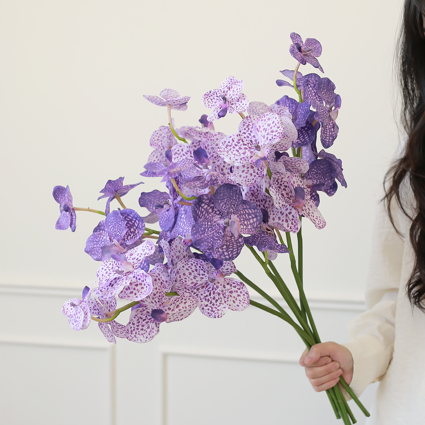 高级感万代兰花花艺，仿真手感