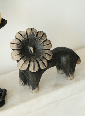 创意太阳花狮子，水泥手工艺制作