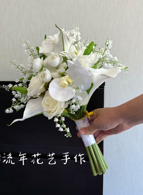 new影楼拍照道具仿真花ins风森系婚礼手捧花毕业花束流年花艺手作