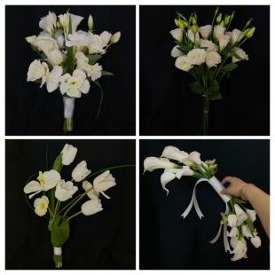 高级仿真花婚礼手捧花法式清新摄影新娘情侣领证郁金香珍珠马蹄莲