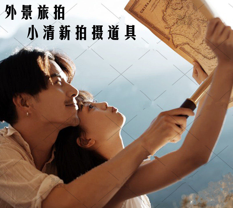 新款包邮复古放大镜拍照道具单筒望远镜影楼婚纱摄影云南旅拍道具