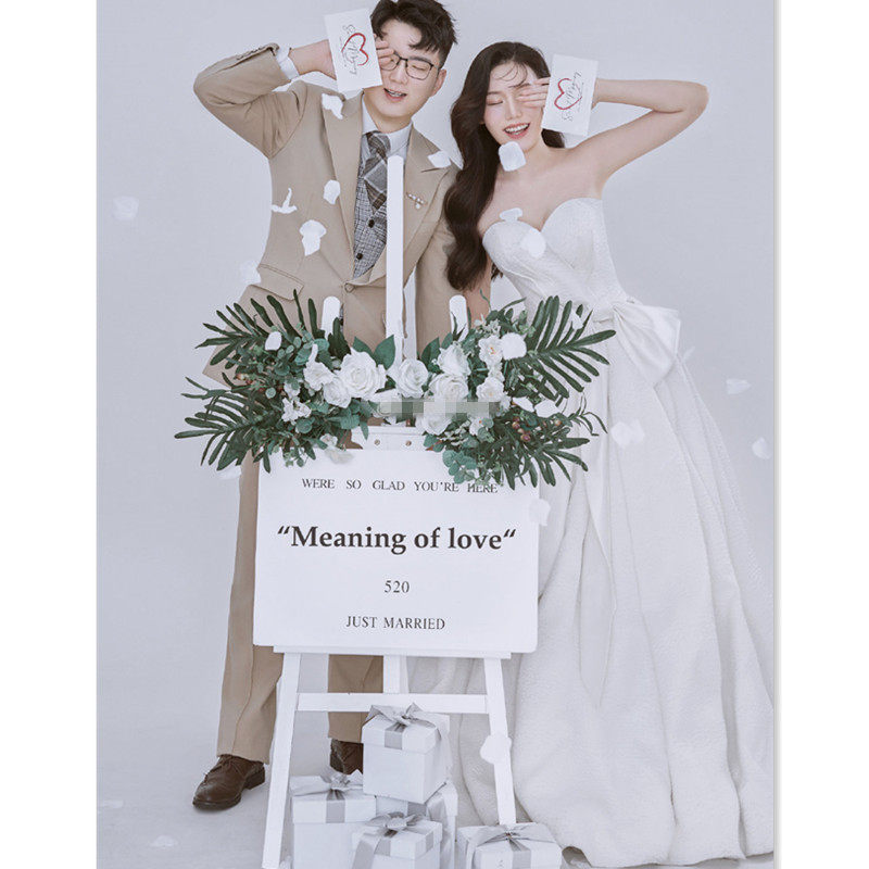 旅拍外景拍照道具森系婚纱仿真蛋糕户外摄影展架婚礼纪实写真摆件