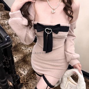 森女系原创想去海边 日系甜美温柔粉清楚系连衣裙 粉泪落樱